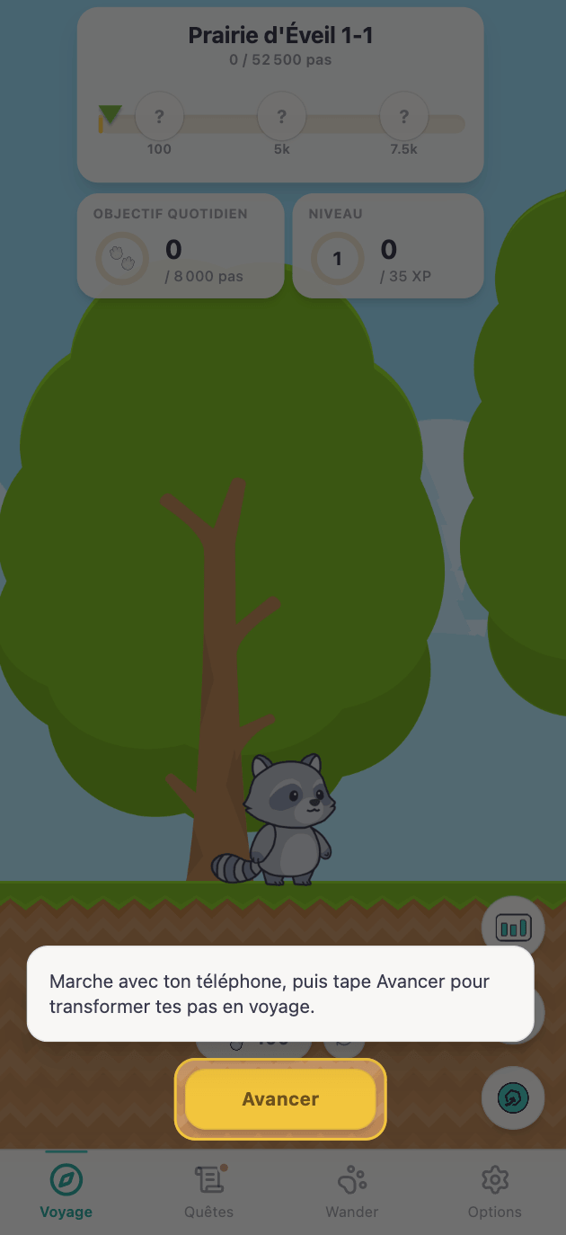 The new v1.1 onboarding screen introducing the game